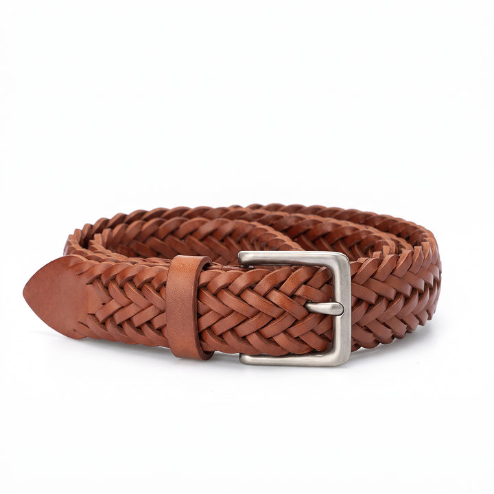 Cinturón de mujer de colección sencilla de piel curtida vegetal