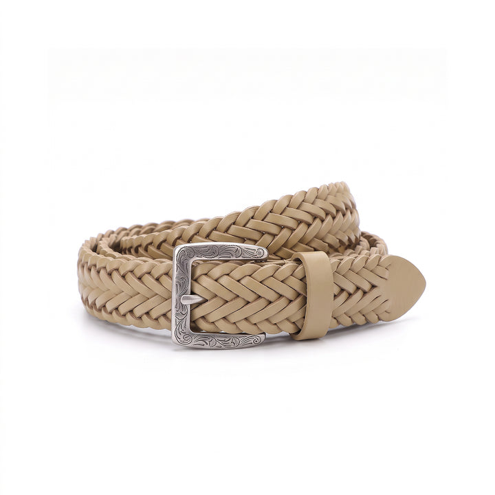 Cinturón de mujer de colección sencilla de piel curtida vegetal