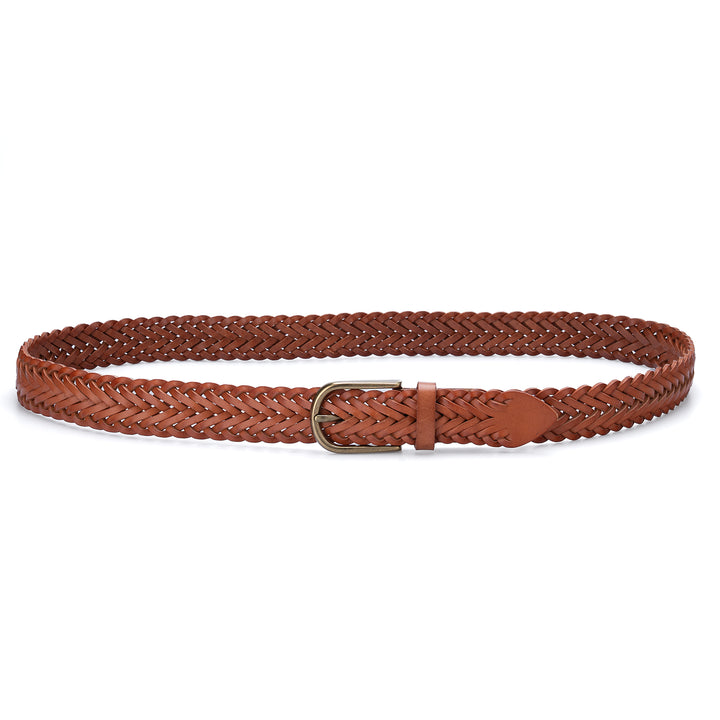 Cinturón de mujer de colección sencilla de piel curtida vegetal