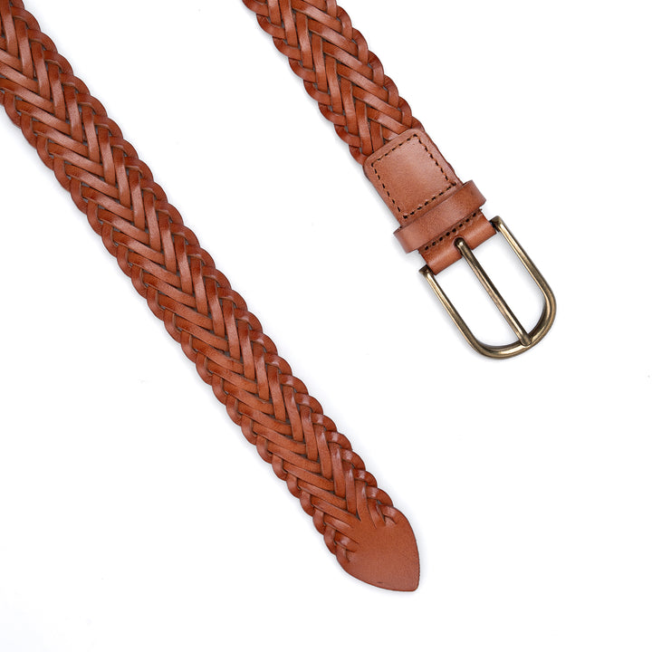 Cinturón de mujer de colección sencilla de piel curtida vegetal