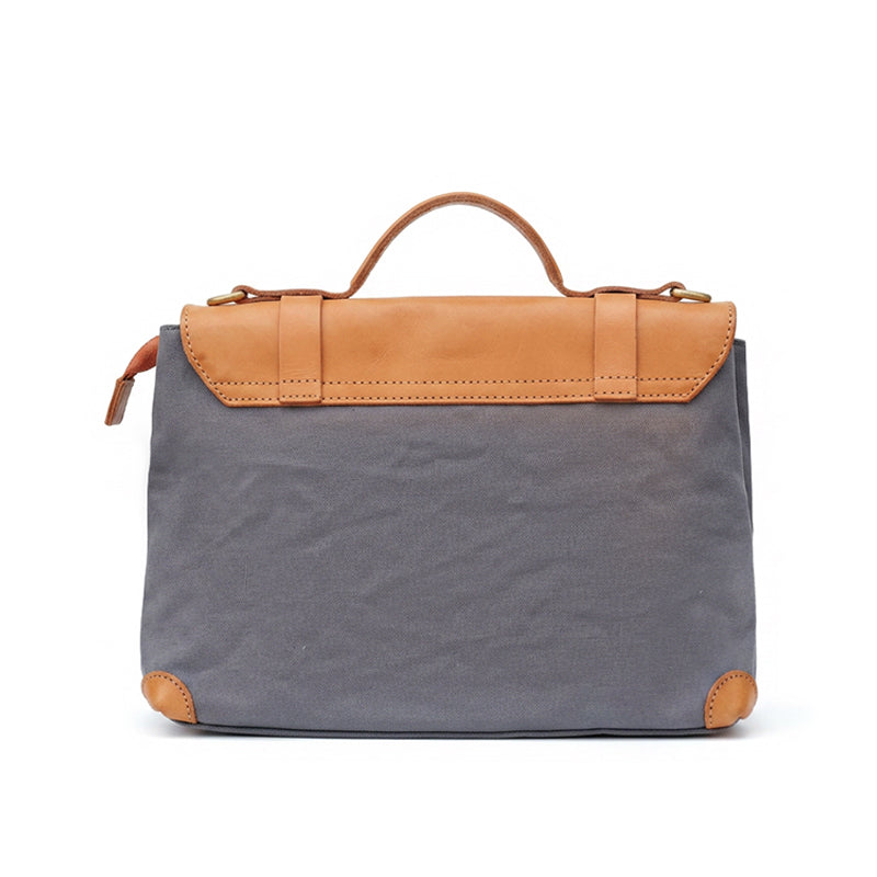 Canvas &amp; Leather Messenger Bag Vintage Crossbody Satchel