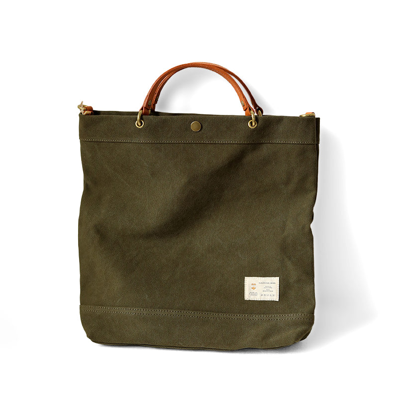 Canvas Tote Bag Leather Handle Vintage Large Shoulder Bag Crossbody