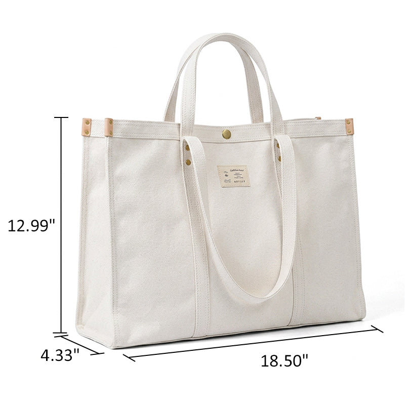 Large Canvas Tote Bag Heavy Duty Oversized Shoulder Bag Work Travel