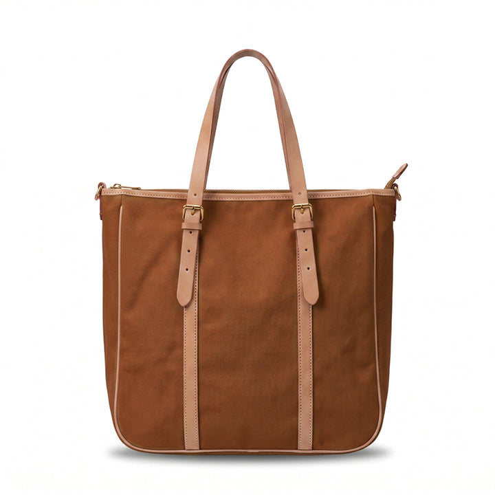 Canvas Tote Bag with Leather Harness Straps Work &amp; Laptop