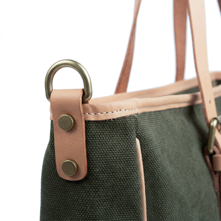Canvas Tote Bag with Leather Harness Straps Work &amp; Laptop
