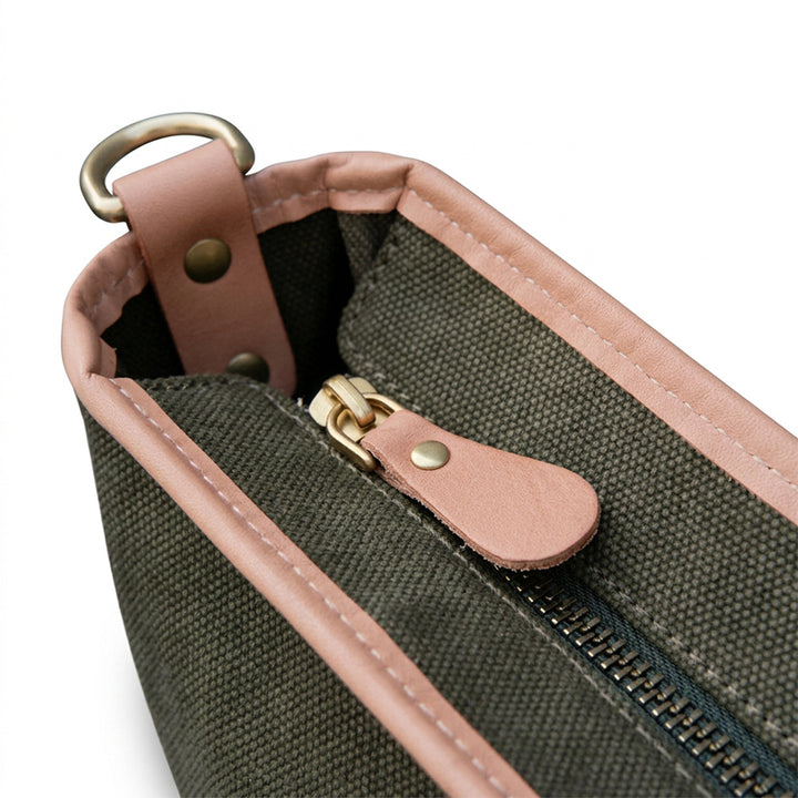 Canvas Tote Bag with Leather Harness Straps Work &amp; Laptop