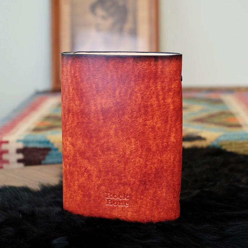 Refillable Journal in Vegetable-Tanned Leather with Beetle Motifs and A5 Ring Binder
