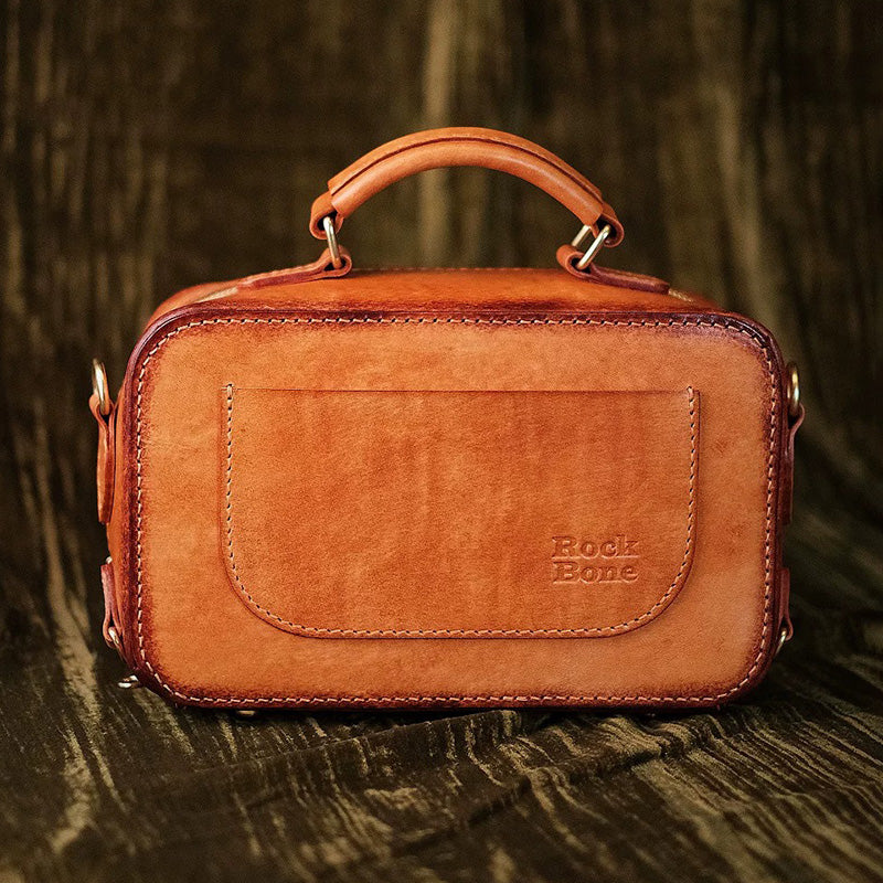Hand-Tooled Koala Leather Camera Bag Detachable Pouch Crossbody