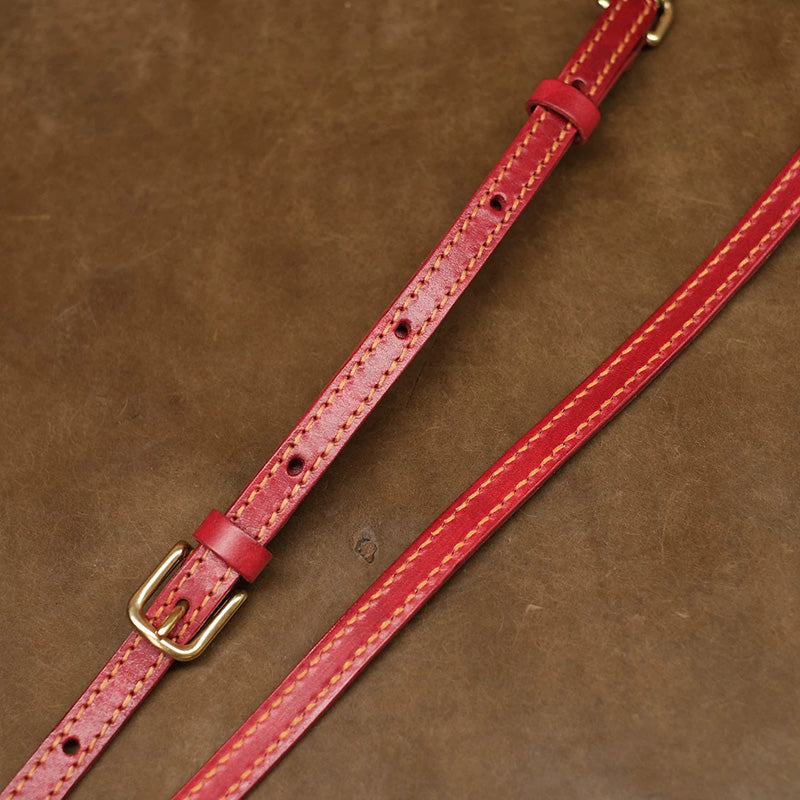 Hand-Tooled Tiger Leather Crossbody Bag with Detachable Pouch