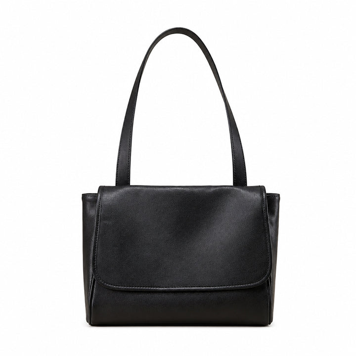 Vegetable Tanned Leather Shoulder Bag with Classic Flap