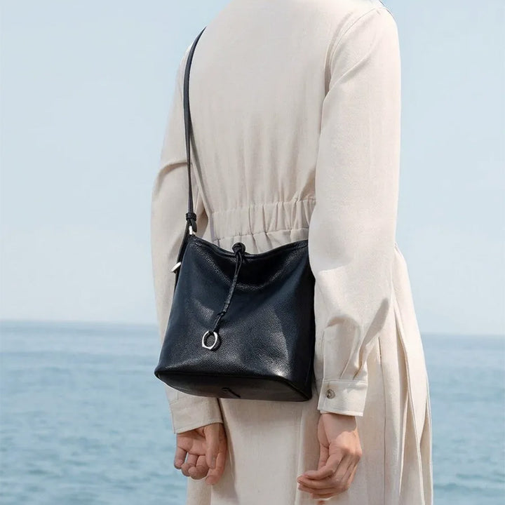 Vegetable Tanned Leather Hobo Bag with Adjustable Strap