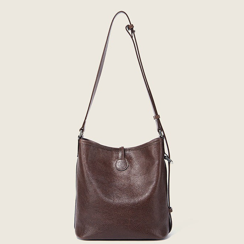 Vegetable Tanned Leather Hobo Bag with Adjustable Strap