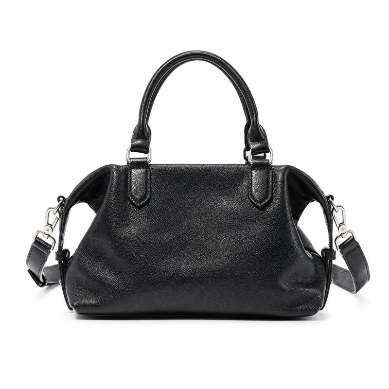 Vegetable Tanned Leather Boston Bag with Vintage Style &amp; Dual Zipper