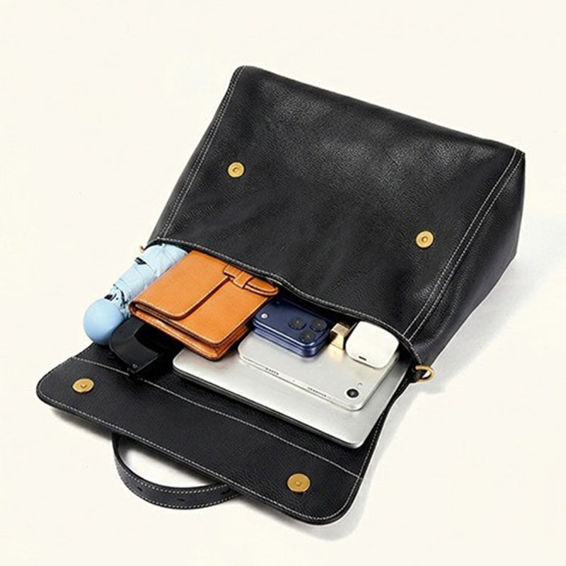 Vegetable Tanned Leather Convertible Backpack with Vintage Flap Design