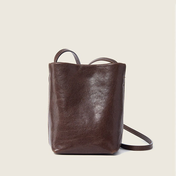 Small Leather Crossbody Bag with Minimalist Design and Adjustable Strap