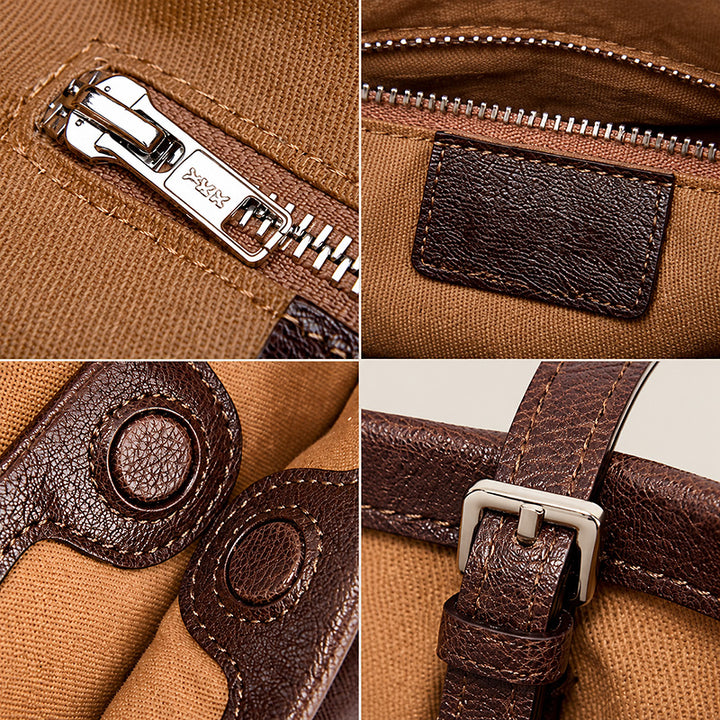 Small Leather Crossbody Bag with Minimalist Design and Adjustable Strap