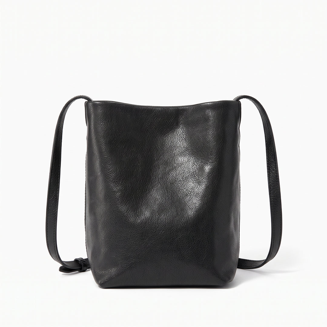 Small Leather Crossbody Bag with Minimalist Design and Adjustable Strap