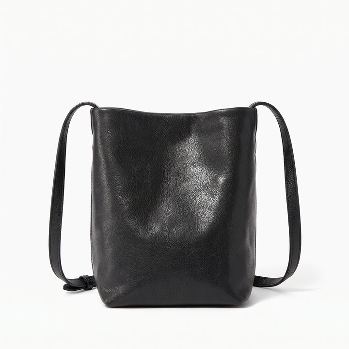 Small Leather Crossbody Bag with Minimalist Design and Adjustable Strap