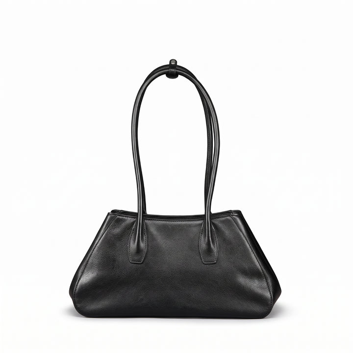 East-West Vegetable Tanned Leather Shoulder Bag with Zipper