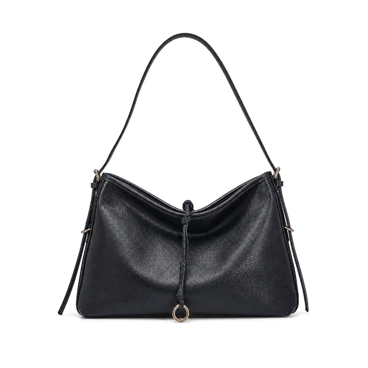 Leather Hobo Bag in Vegetable-Tanned Leather with Vintage Slouchy Style