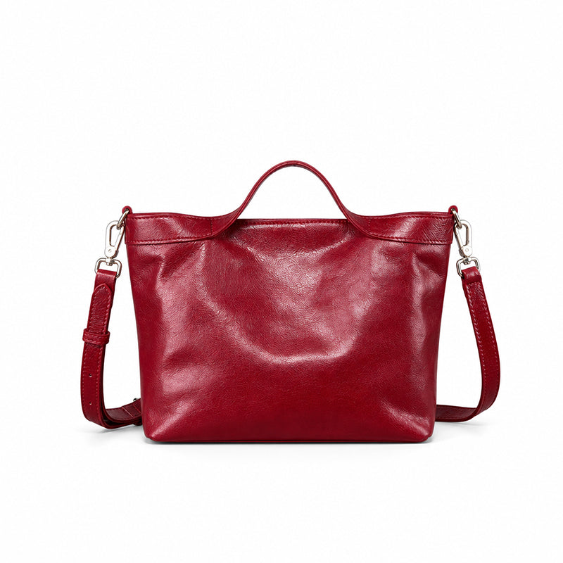 Dwarves Top Handle Tote with Zip Divider in Vegetable-Tanned Leather