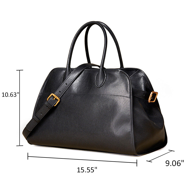 Large Leather Boston Bag Vegetable Tanned Vintage Weekender Travel Tote for Work