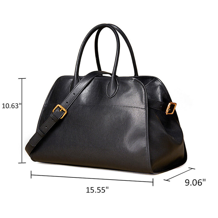 Large Leather Boston Bag Vegetable Tanned Vintage Weekender Travel Tote for Work