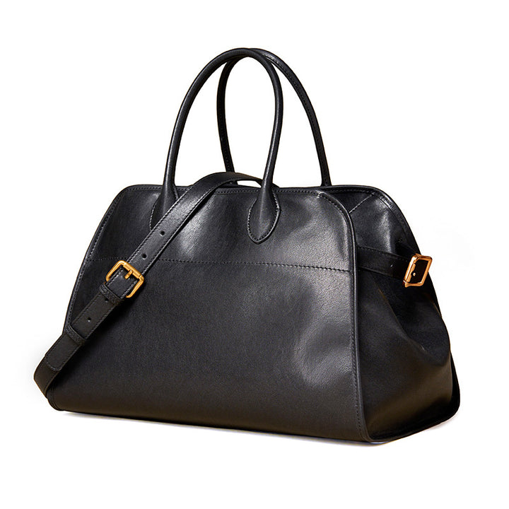 Large Leather Boston Bag Vegetable Tanned Vintage Weekender Travel Tote for Work
