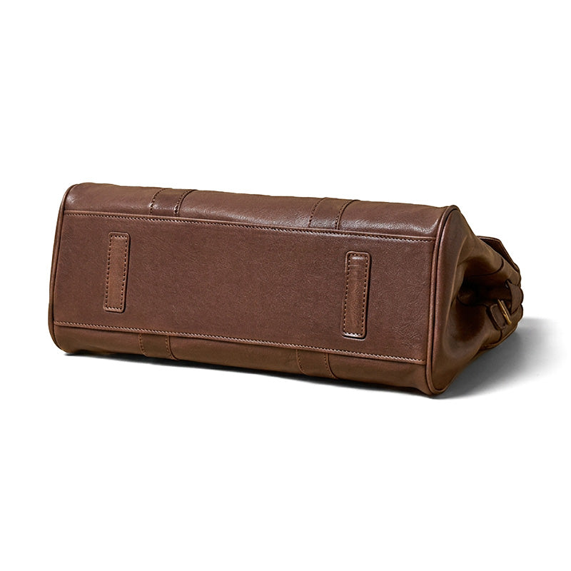 Leather Satchel Bag Top Grain Vegetable Tanned Cowhide Vintage Turn-Lock Work Bag