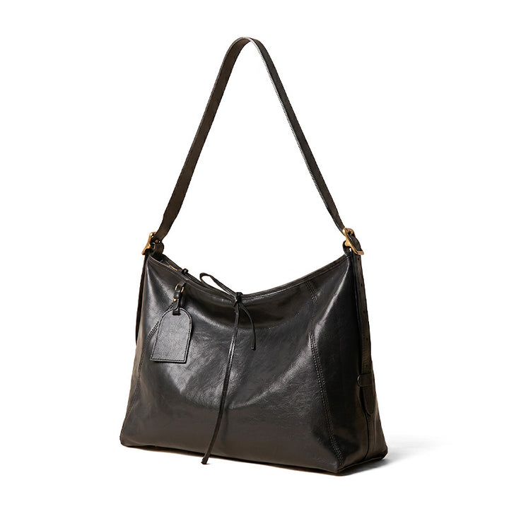 Vegetable Tanned Leather Tote Bag Large Capacity Work Shoulder Bag for Women
