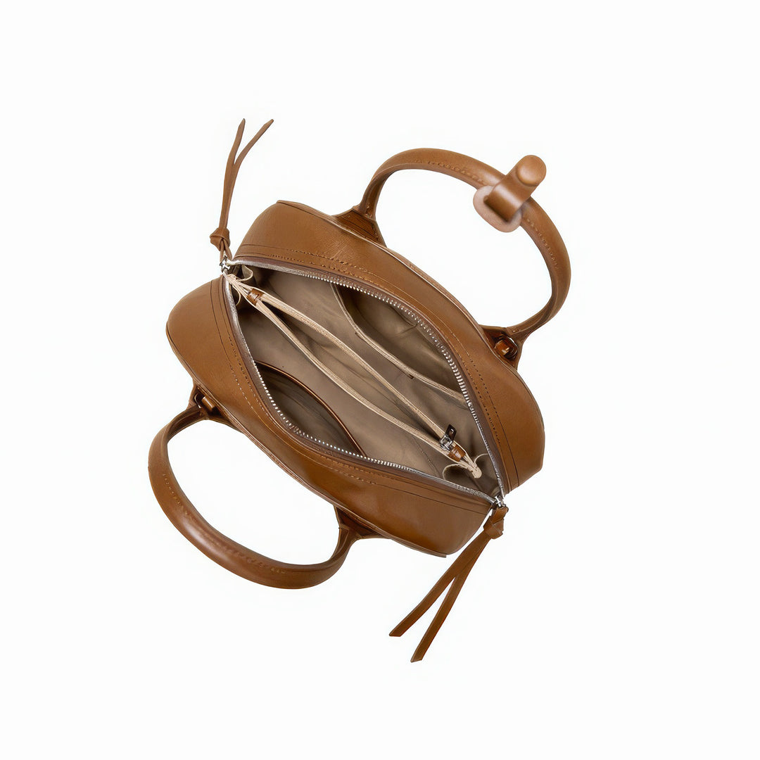 Vegetable Tanned Leather Boston Bag Structured Top Handle Satchel Work &amp; Travel