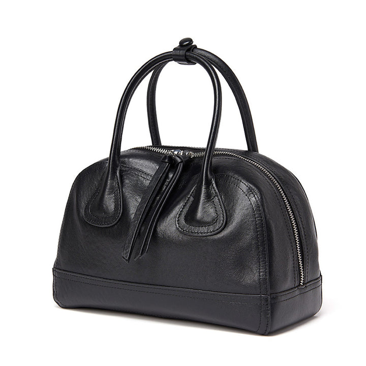 Vegetable Tanned Leather Boston Bag Structured Top Handle Satchel Work &amp; Travel
