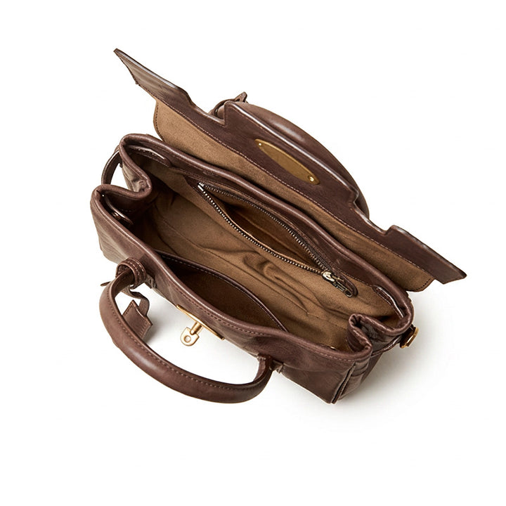 Small Leather Satchel Bag for Women Vegetable Tanned Top Handle Crossbody Handbag