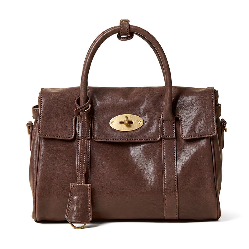 Small Leather Satchel Bag for Women Vegetable Tanned Top Handle Crossbody Handbag