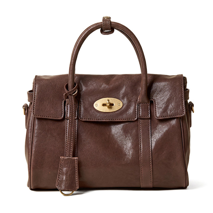 Small Leather Satchel Bag for Women Vegetable Tanned Top Handle Crossbody Handbag