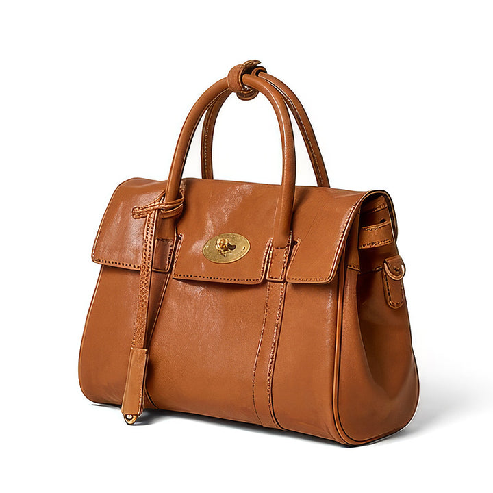 Small Leather Satchel Bag for Women Vegetable Tanned Top Handle Crossbody Handbag