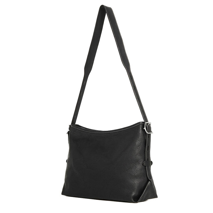 Full Grain Vegetable Tanned Leather Hobo Bag Slouchy Shoulder Crossbody Bag for Women