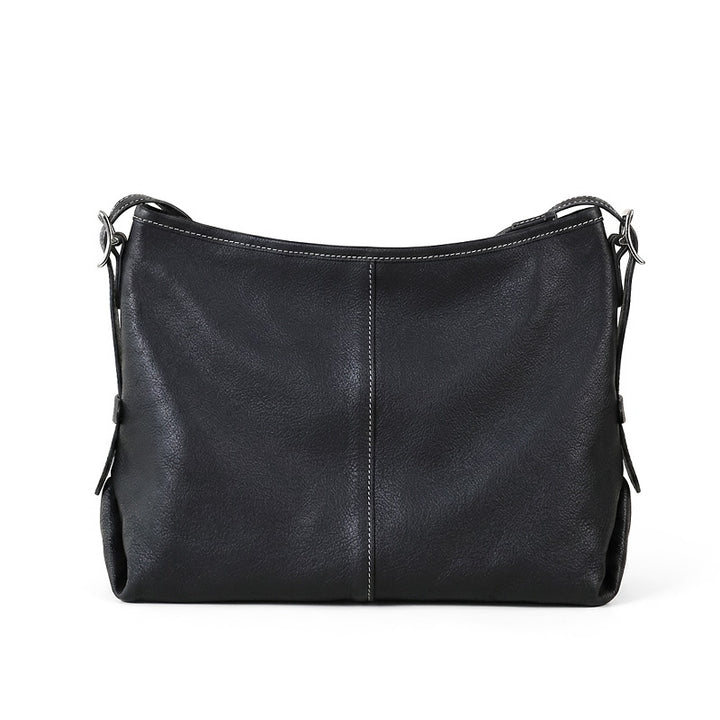 Full Grain Vegetable Tanned Leather Hobo Bag Slouchy Shoulder Crossbody Bag for Women