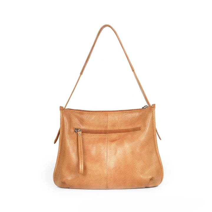 Yellow Full Grain Leather Crossbody Bag Small Vintage Shoulder Bag for Women