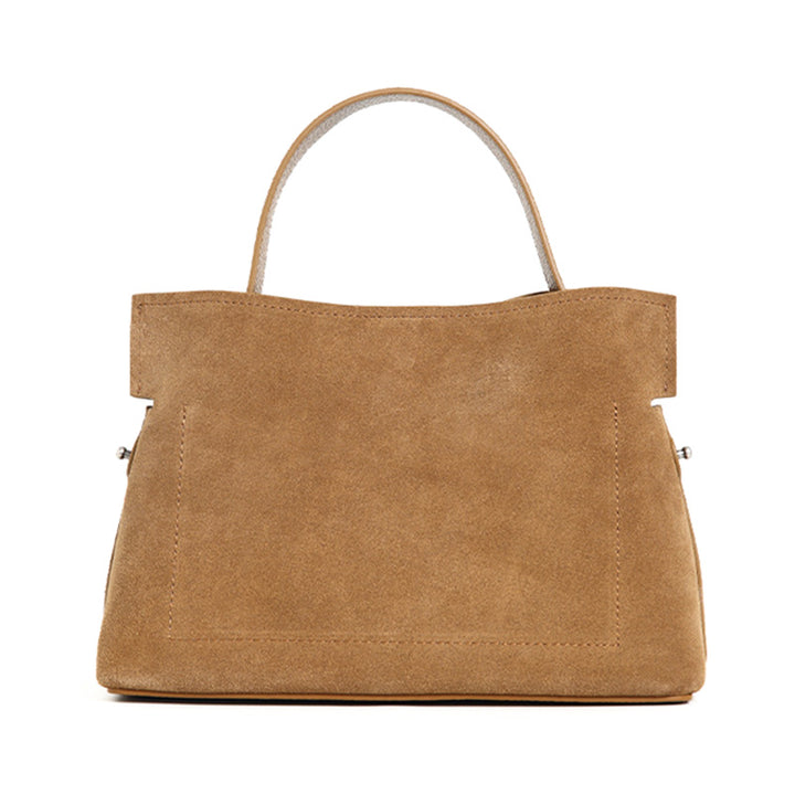 Suede Slouchy Shoulder Bag for Women Soft Leather Crossbody Handbag in Coffee &amp; Khaki