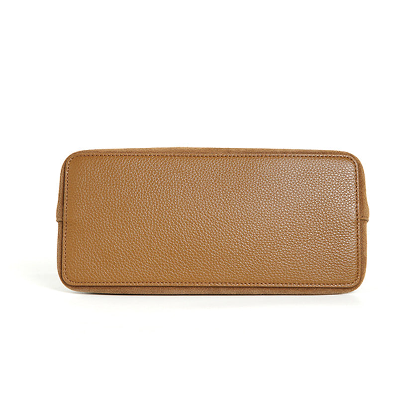 Suede Slouchy Shoulder Bag for Women Soft Leather Crossbody Handbag in Coffee &amp; Khaki