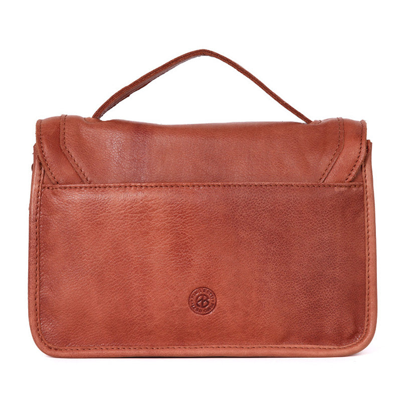 Small Leather Satchel Bag for Women Top Grain Calfskin Top Handle Crossbody Handbag
