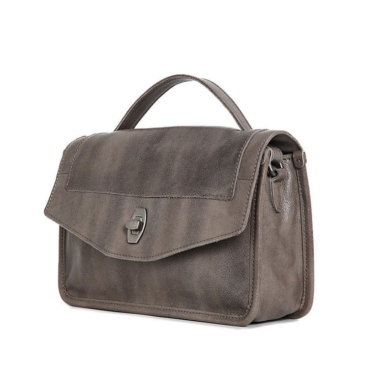 Small Leather Satchel Bag for Women Top Grain Calfskin Top Handle Crossbody Handbag