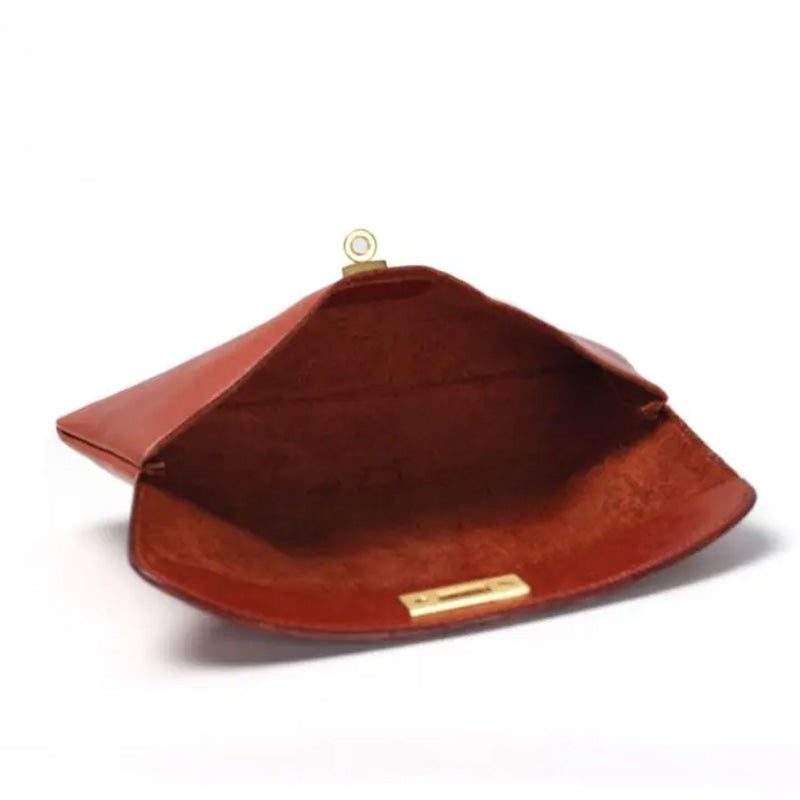 Leather Wristlet Clutch Bag for Women Envelope Purse with Twist Lock