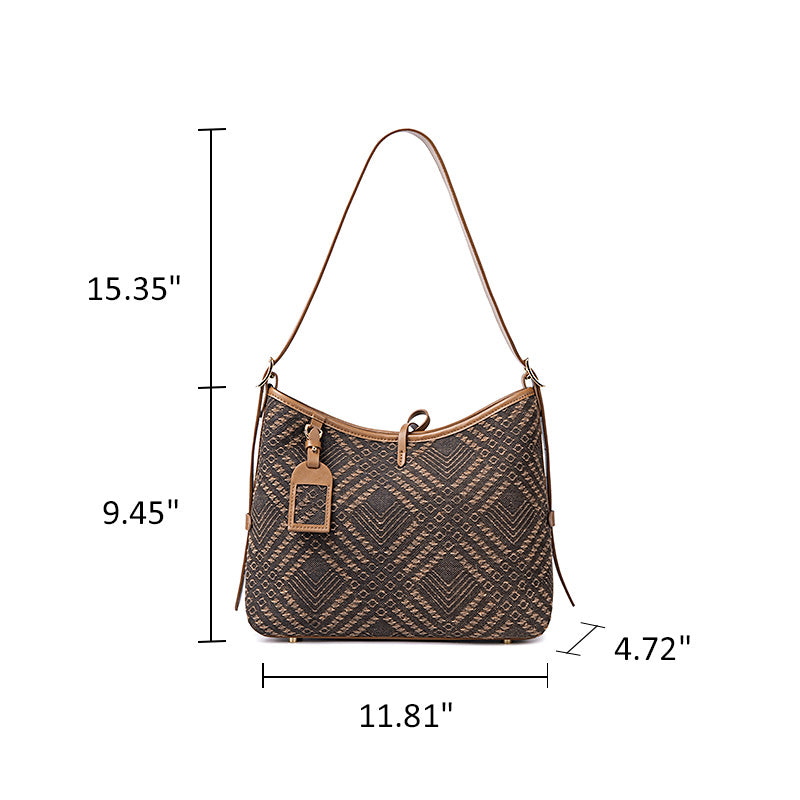 Mulberry Silk Hobo Bag Chinese Xiangyunsha Leather Shoulder Crossbody Bag for Women