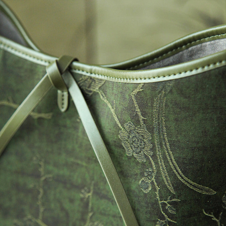 Mulberry Silk Hobo Bag Chinese Xiangyunsha Leather Shoulder Crossbody Bag for Women