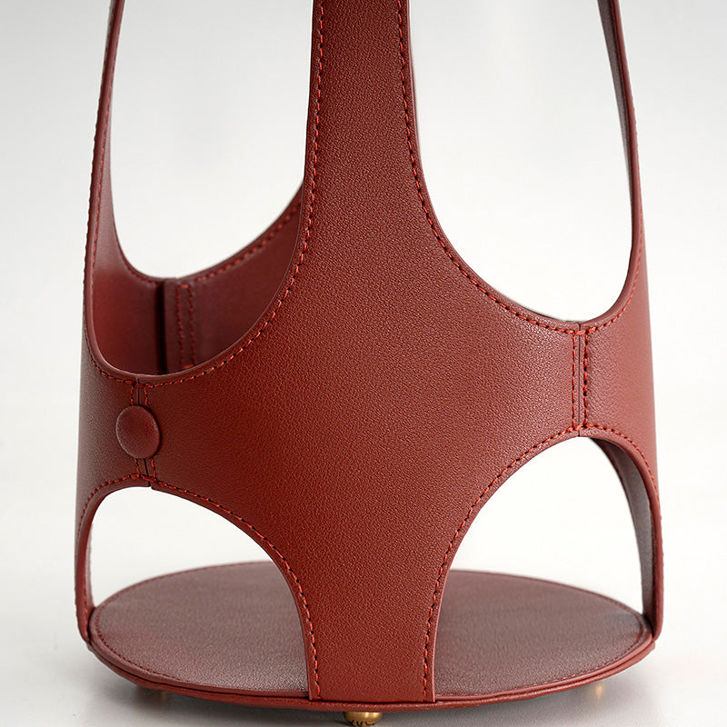 Xiangyunsha Silk Drawstring Bucket Bag Mulberry Silk &amp; Leather Handbag for Women
