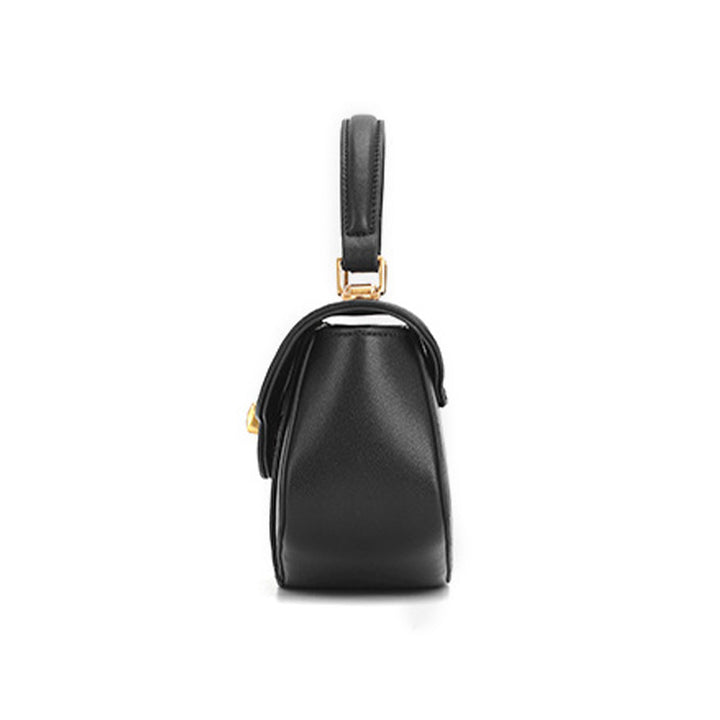 Butterfly Saddle Bag Black Cowhide Leather &amp; Song Brocade Silk Shell Inlay Detail