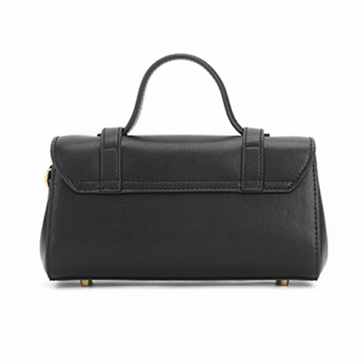 Five Stars Satchel Bag Black Leather &amp; Shu Brocade Silk Han Dynasty Motif