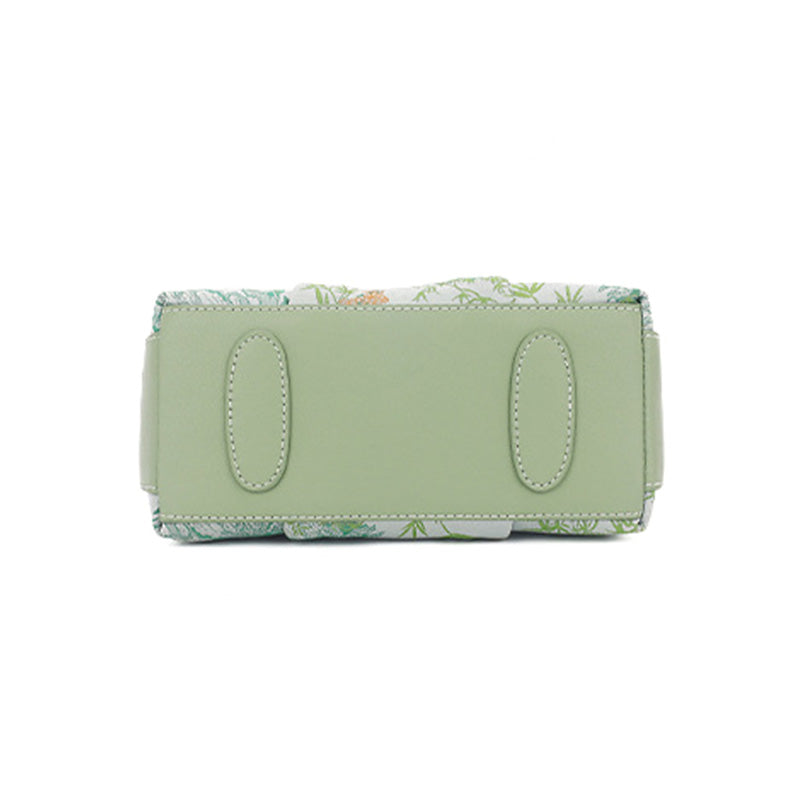 Underarm Top Handle Bag Pink Green &amp; Black Shu Brocade Song Brocade Xiangyunsha